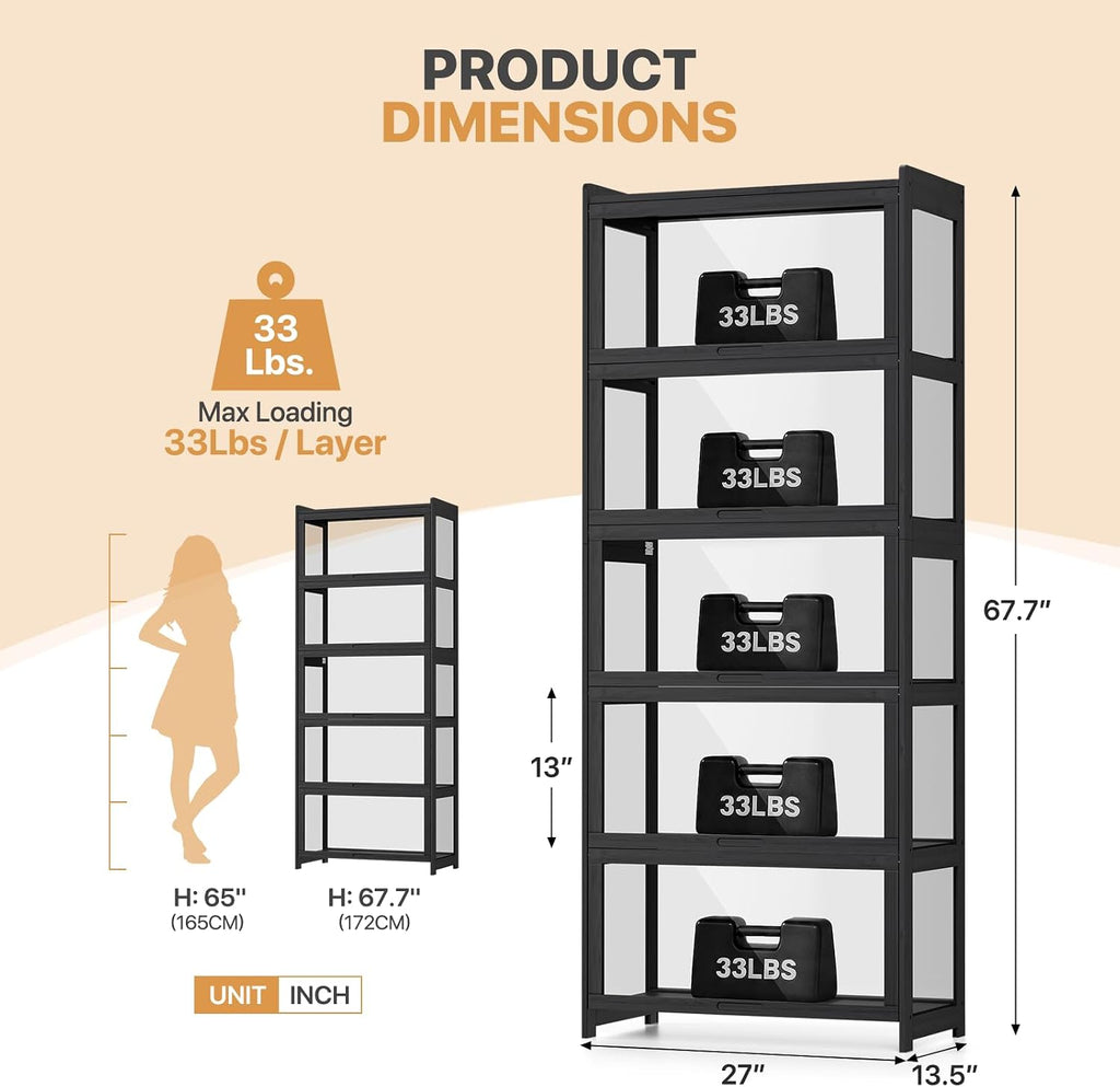 Tall Black Acrylic Display Cabinet