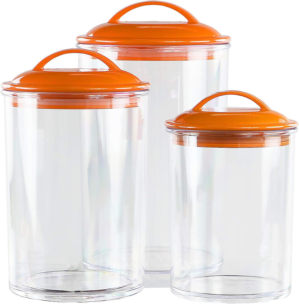 Orange Acrylic Storage Canister Set
