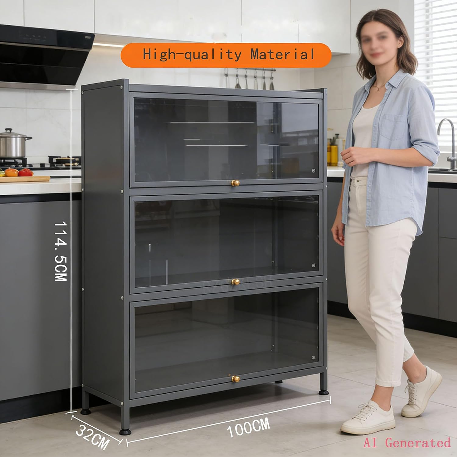 Steel Glass‑Door Display Storage Cabinet