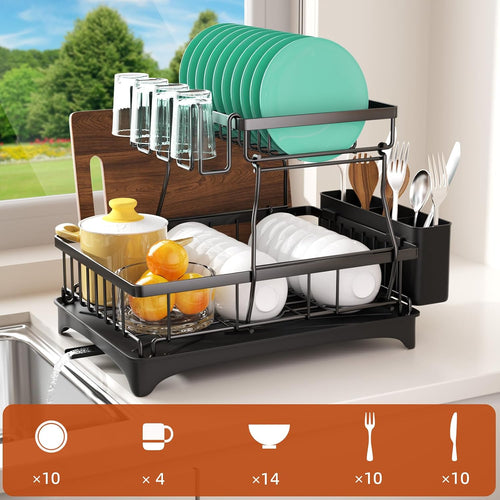 2‑Tier Kitchen Dish Drying Rack