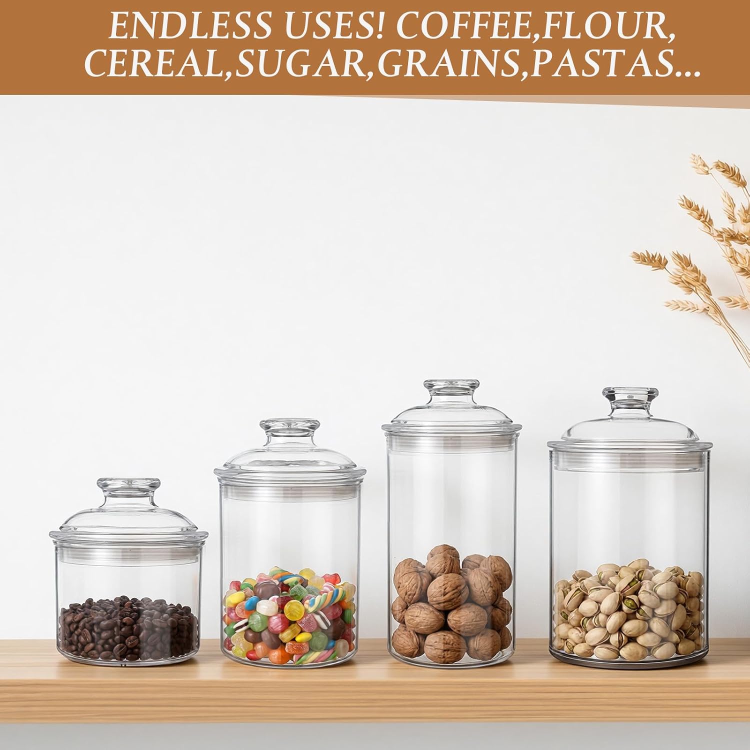 Acrylic Cookie Candy Jars With Lids