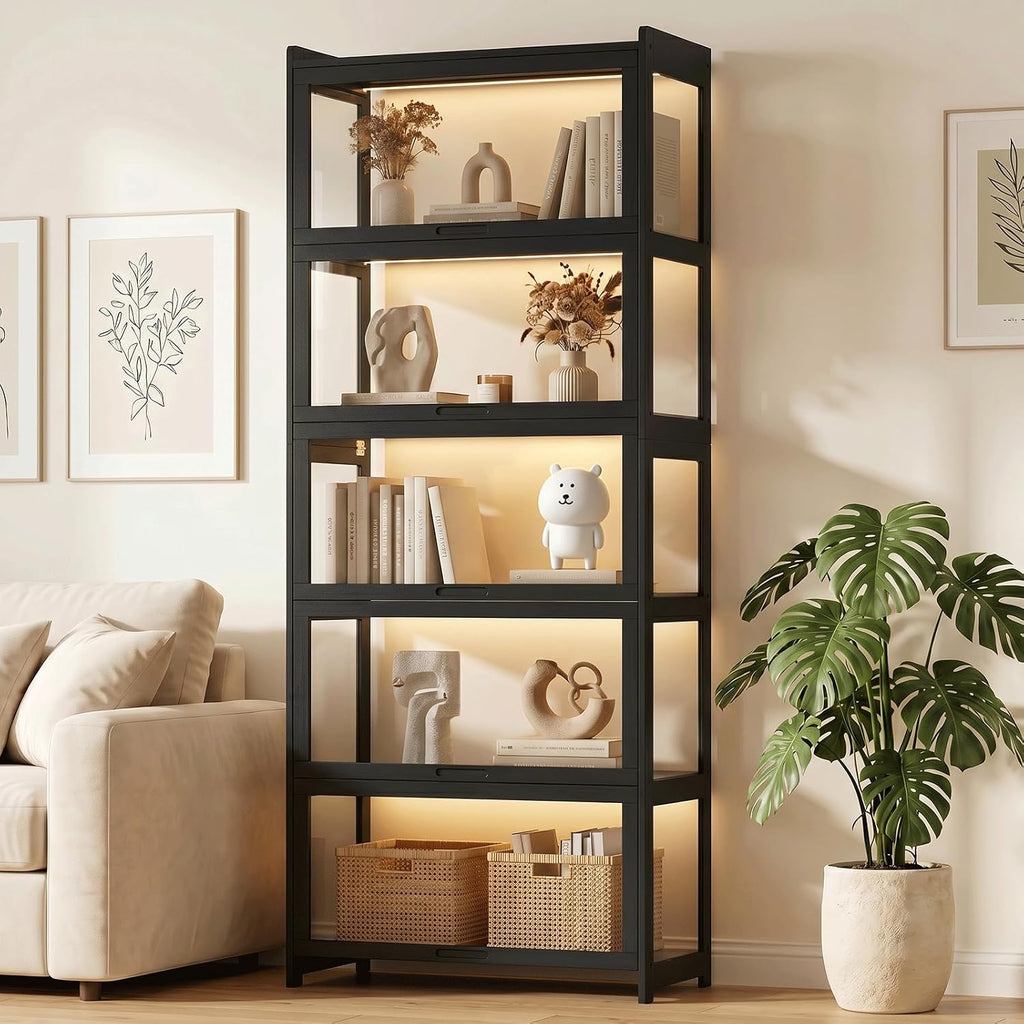 Tall Black Acrylic Display Cabinet