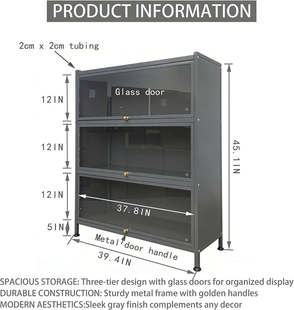 Steel Glass‑Door Display Storage Cabinet