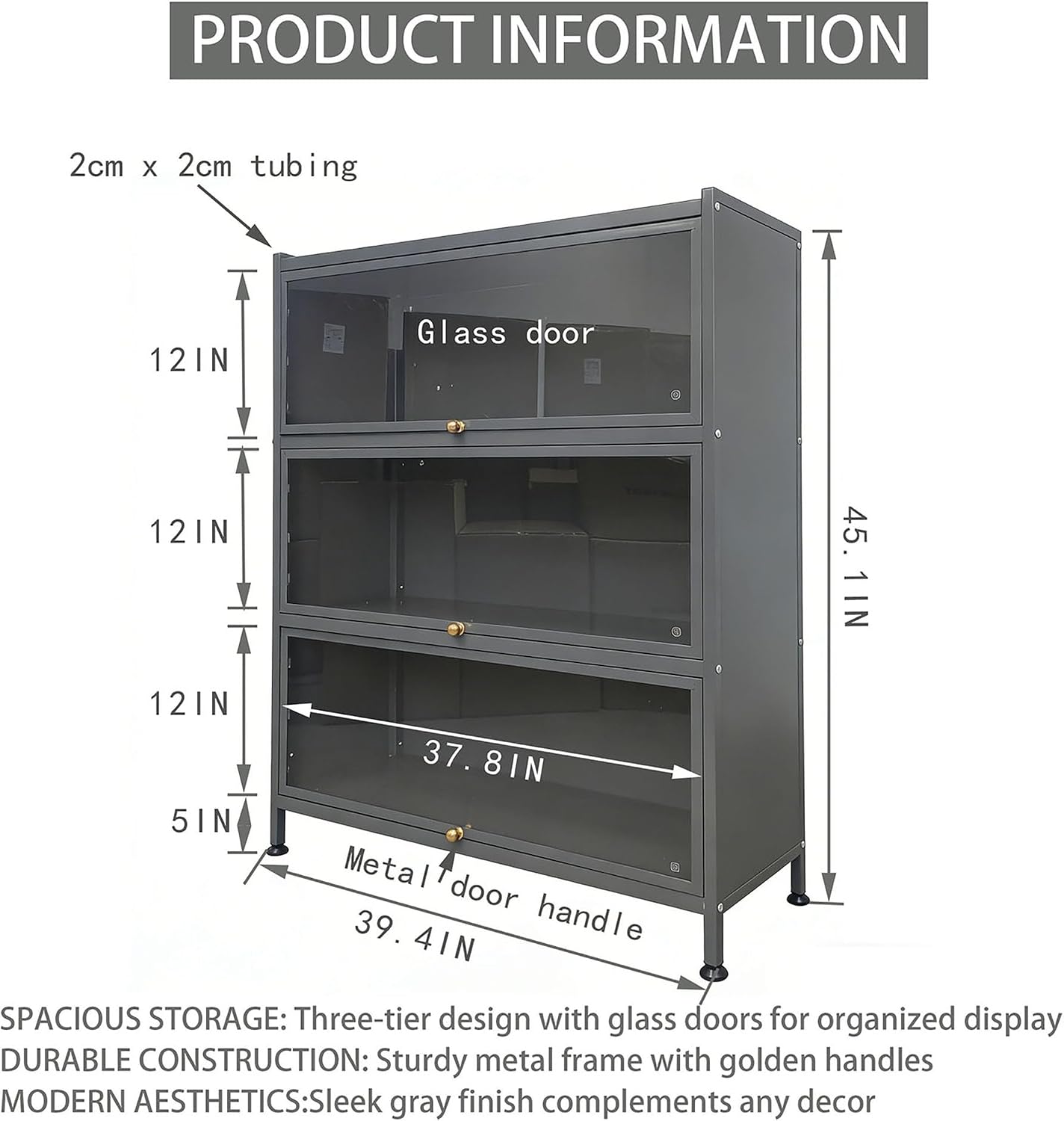 Steel Glass‑Door Display Storage Cabinet