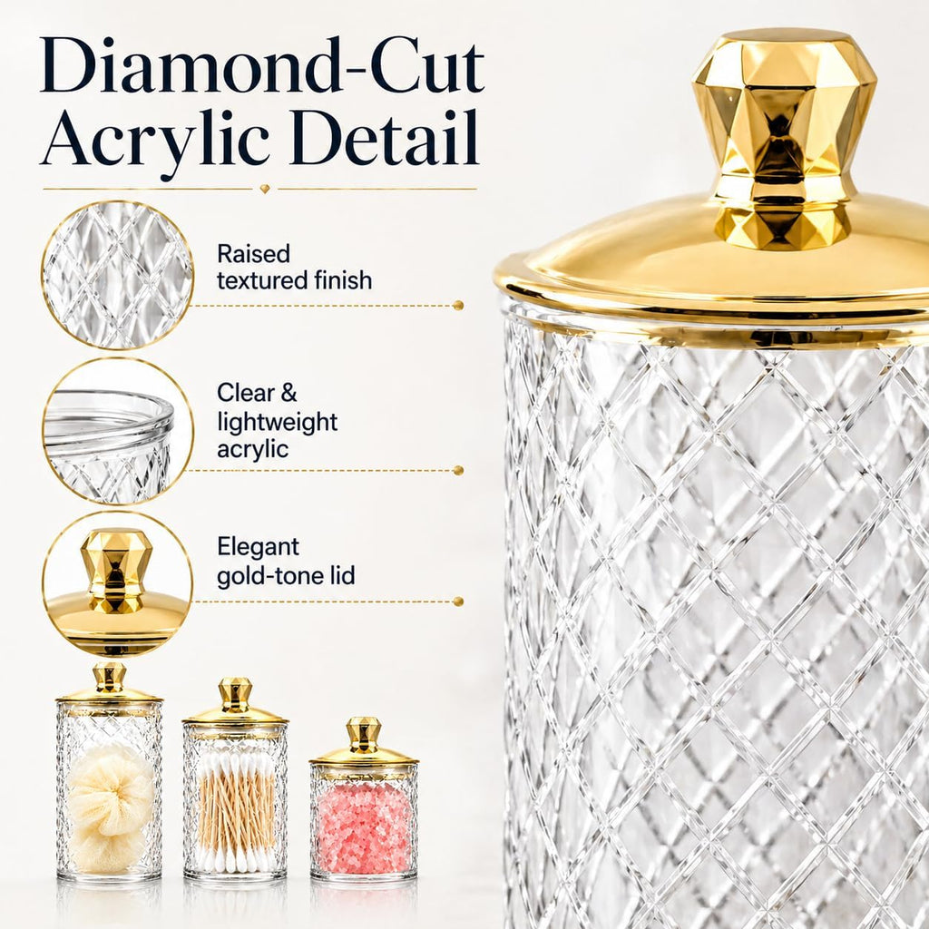 Clear Airtight Acrylic Storage Jars Set