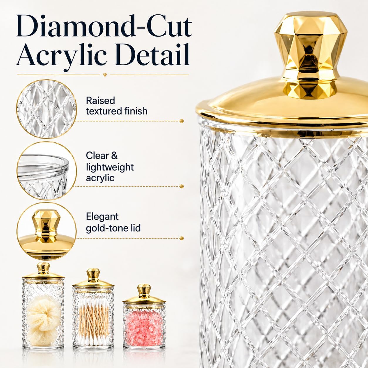 Clear Airtight Acrylic Storage Jars Set