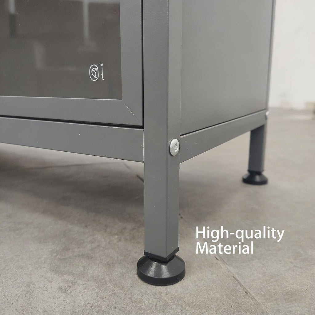 Steel Glass‑Door Display Storage Cabinet