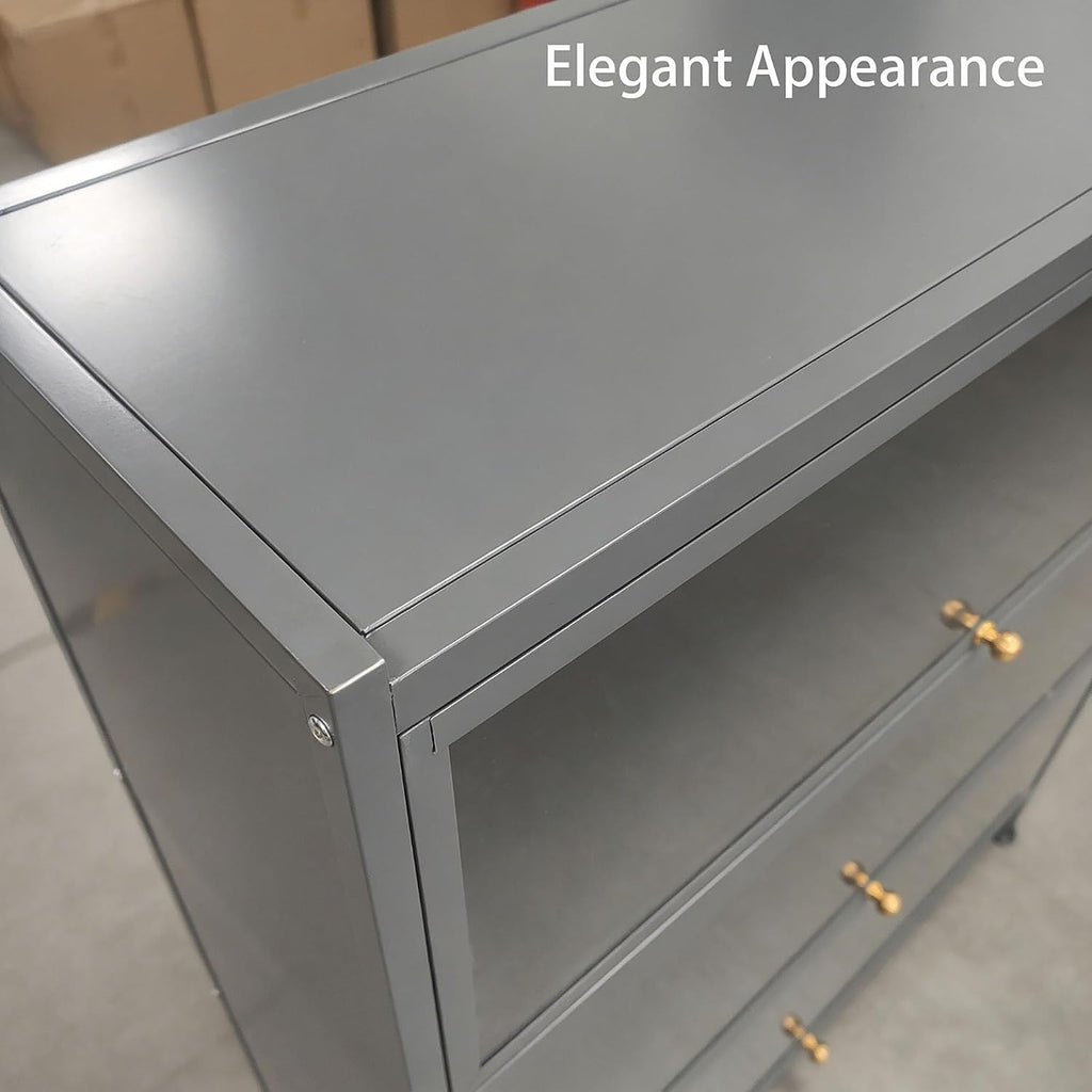 Steel Glass‑Door Display Storage Cabinet