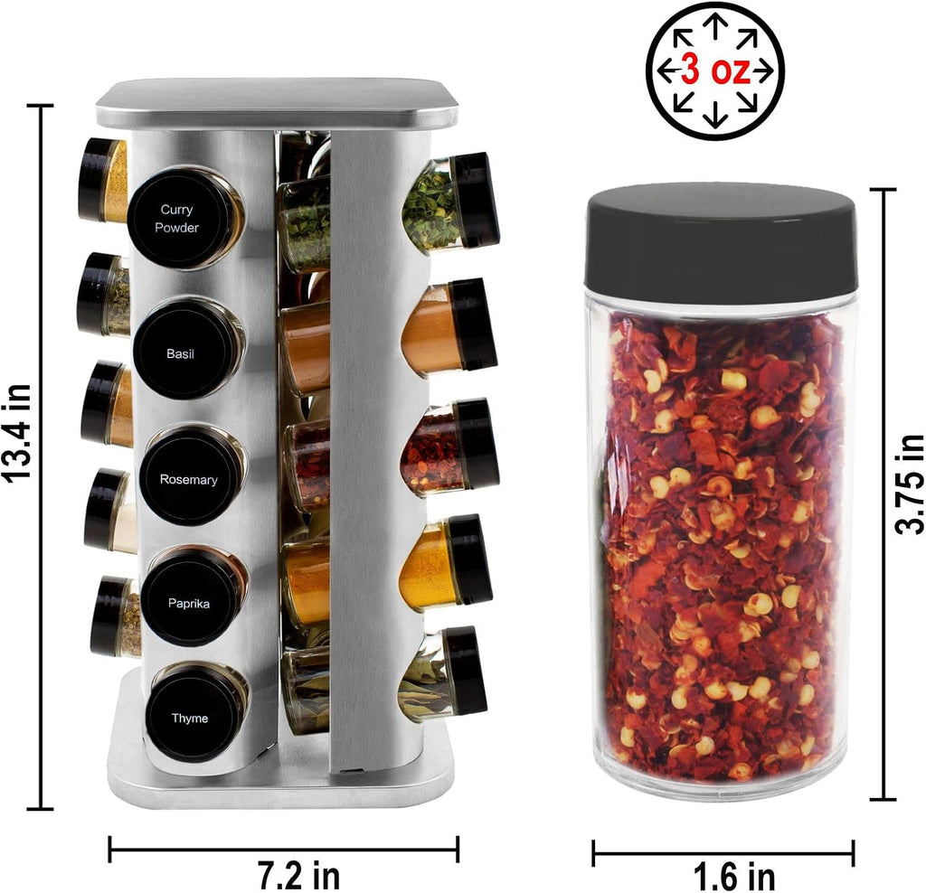 Rotating Stainless Steel Countertop Spice Rack