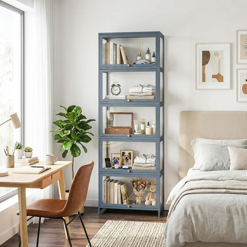 Clear 5‑Tier Curio Display Cabinet
