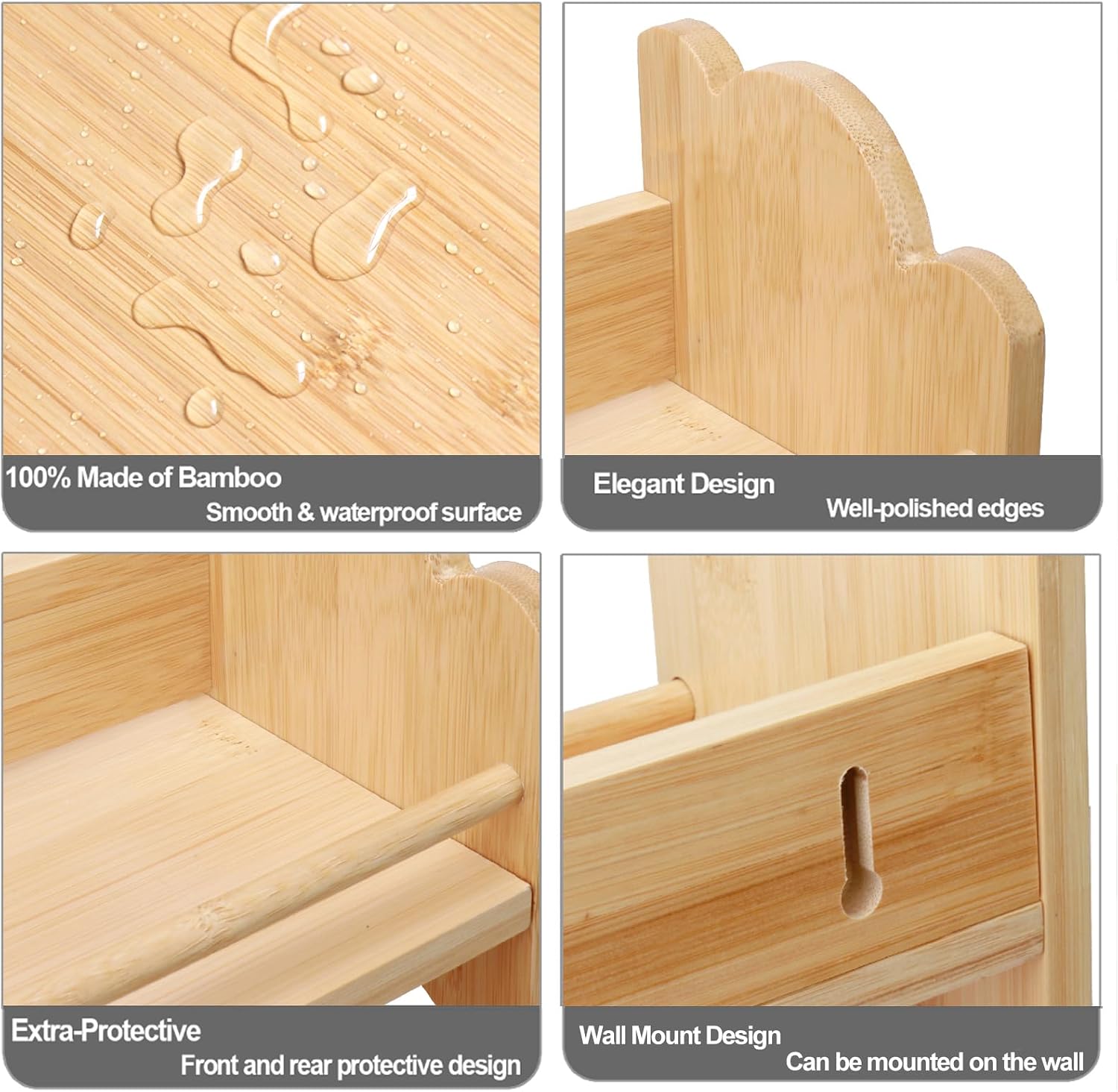 Bamboo 3‑Tier Kitchen Spice Organizer