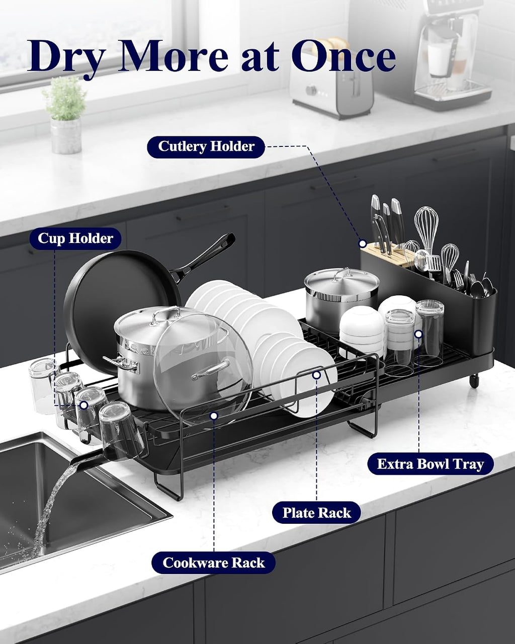 Extendable Stainless‑Steel Dish Drying Rack