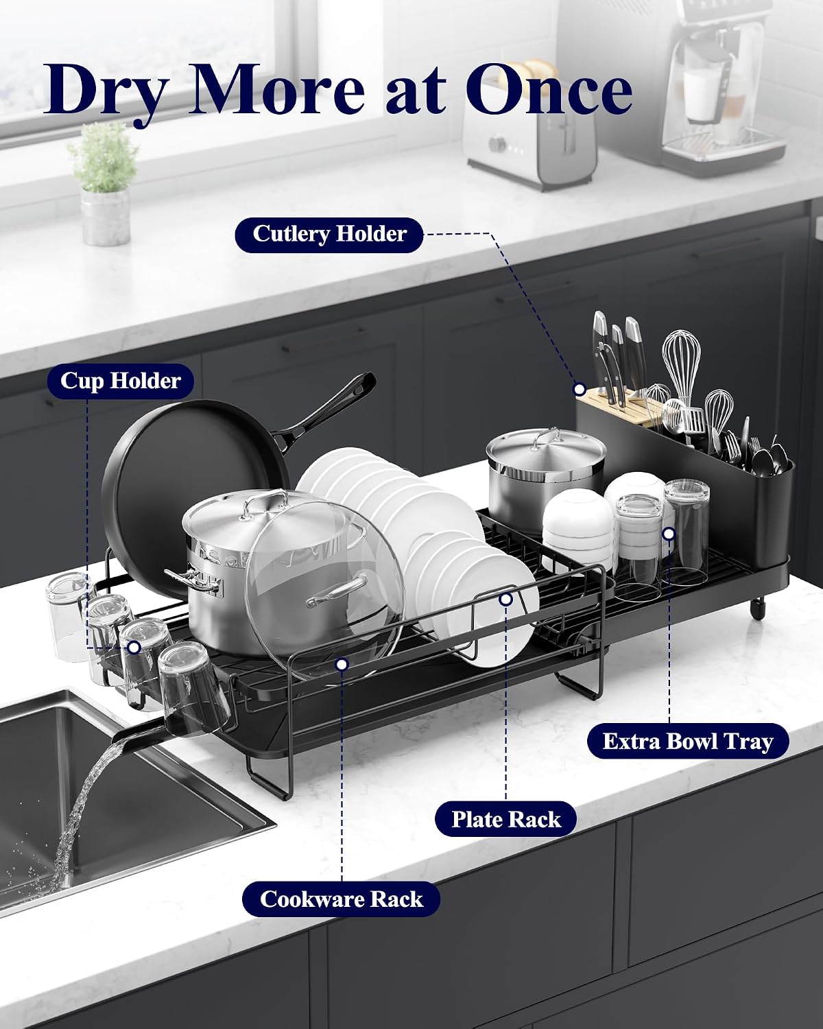 Extendable Stainless‑Steel Dish Drying Rack