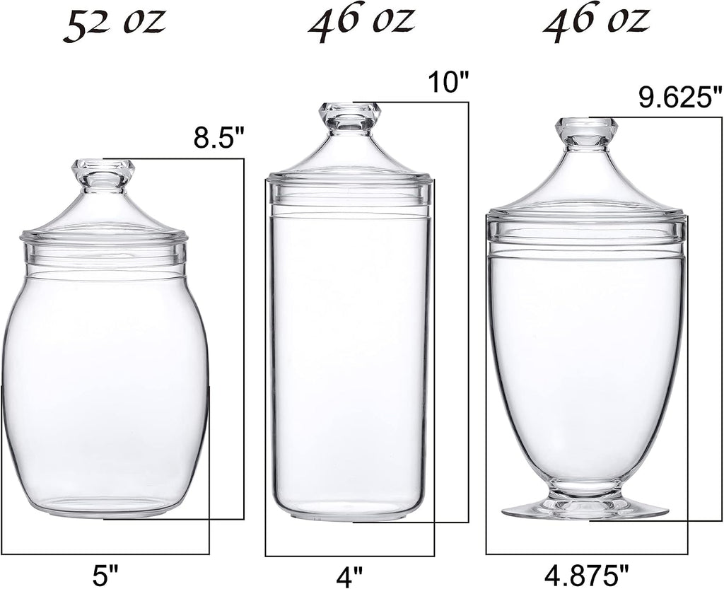 Acrylic Bathroom Apothecary Jar Set