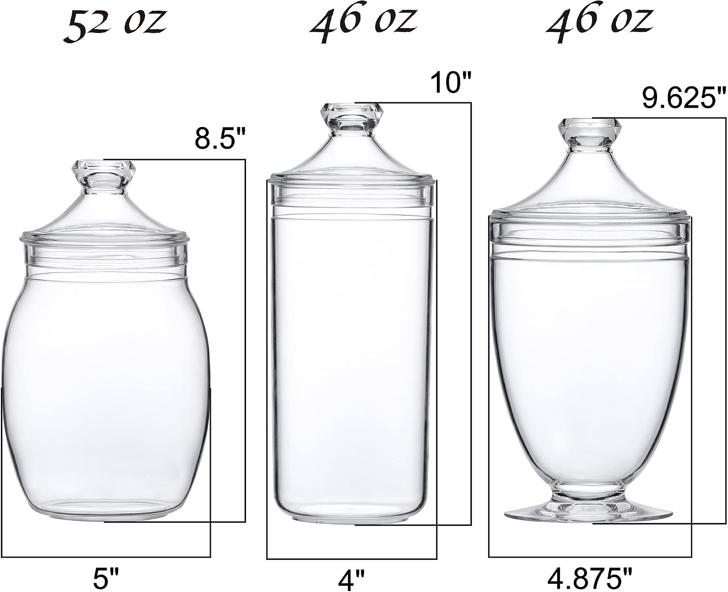 Acrylic Bathroom Apothecary Jar Set