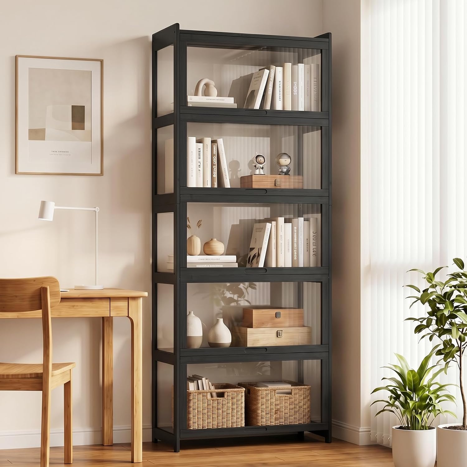 Tall Black Acrylic Display Cabinet