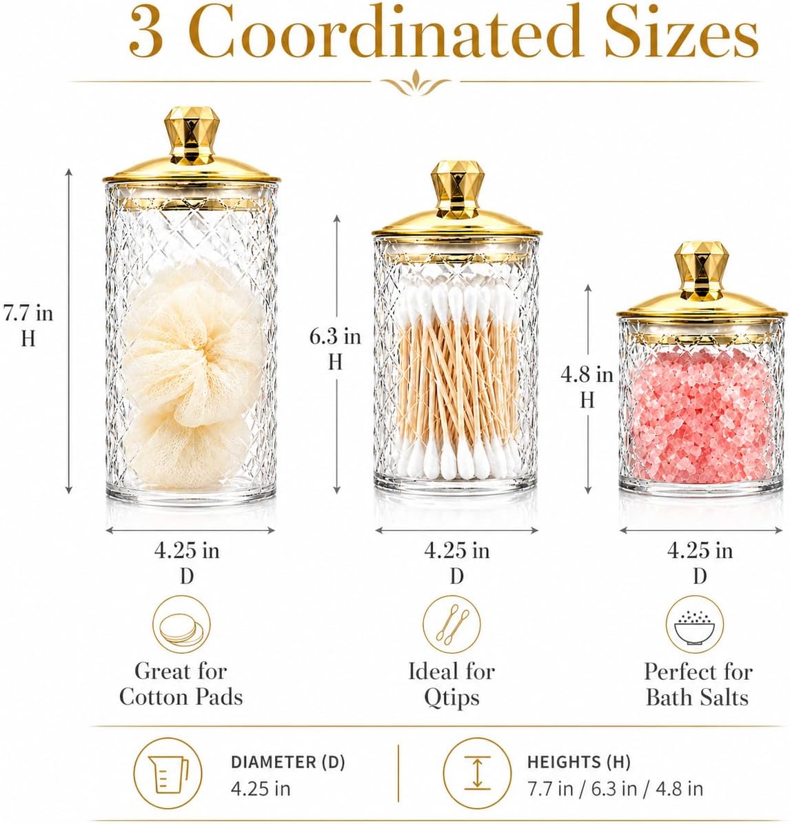 Clear Airtight Acrylic Storage Jars Set