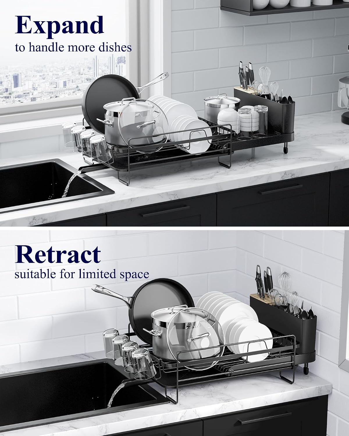Extendable Stainless‑Steel Dish Drying Rack
