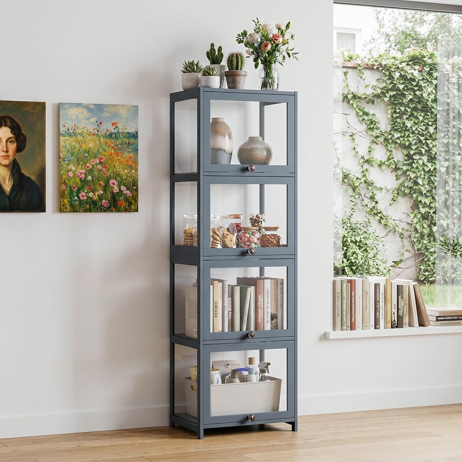 4‑Tier Acrylic Display Storage Cabinet