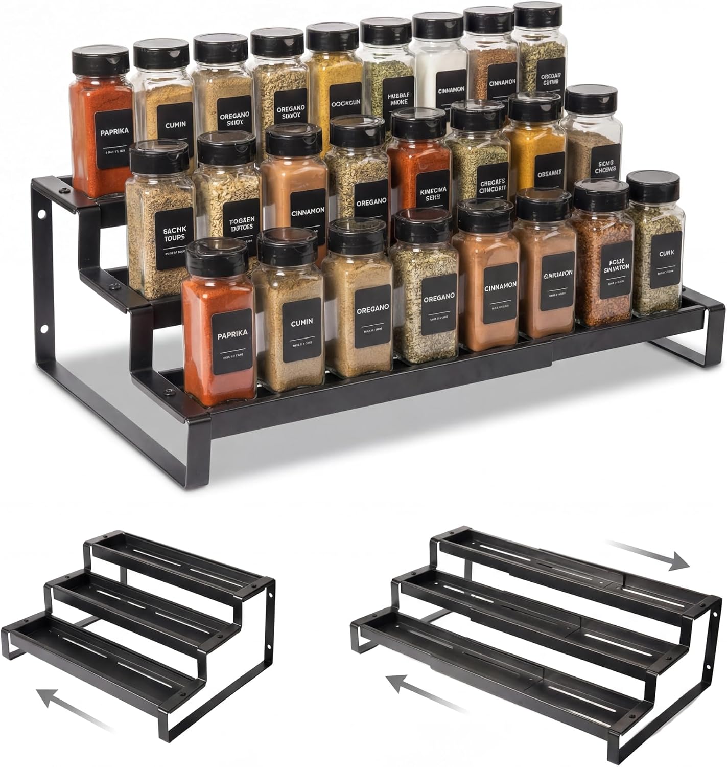 3‑Tier Metal Kitchen Spice Organizer