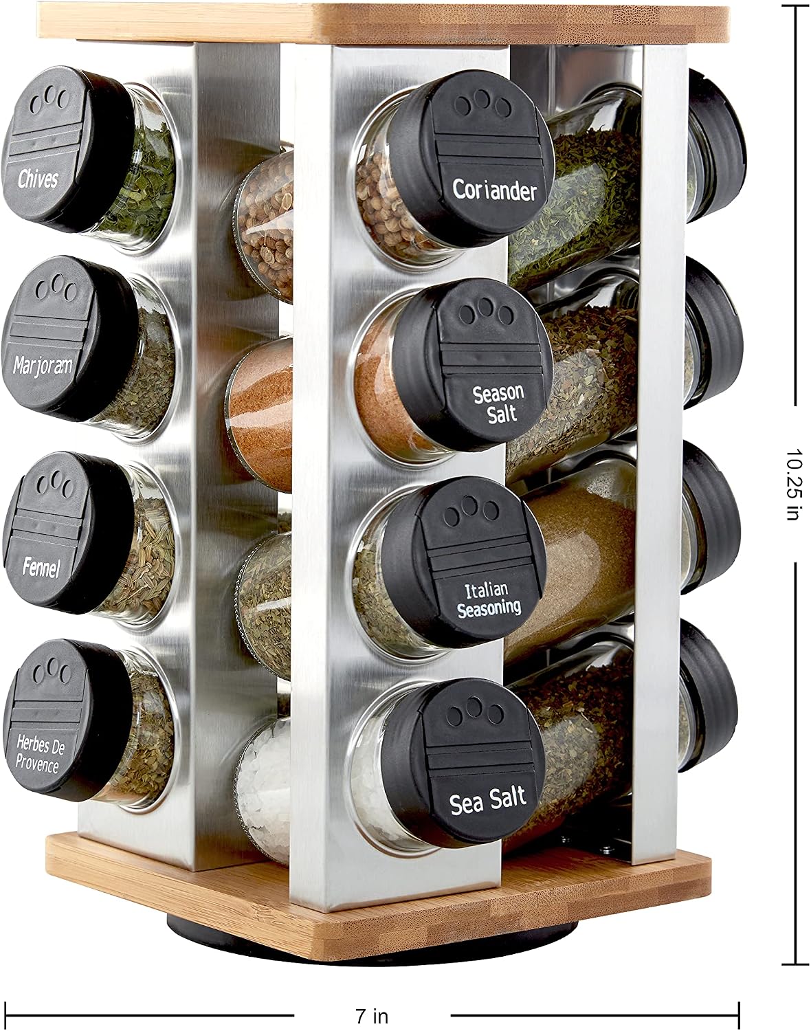 Revolving Countertop Spice Rack Organizer