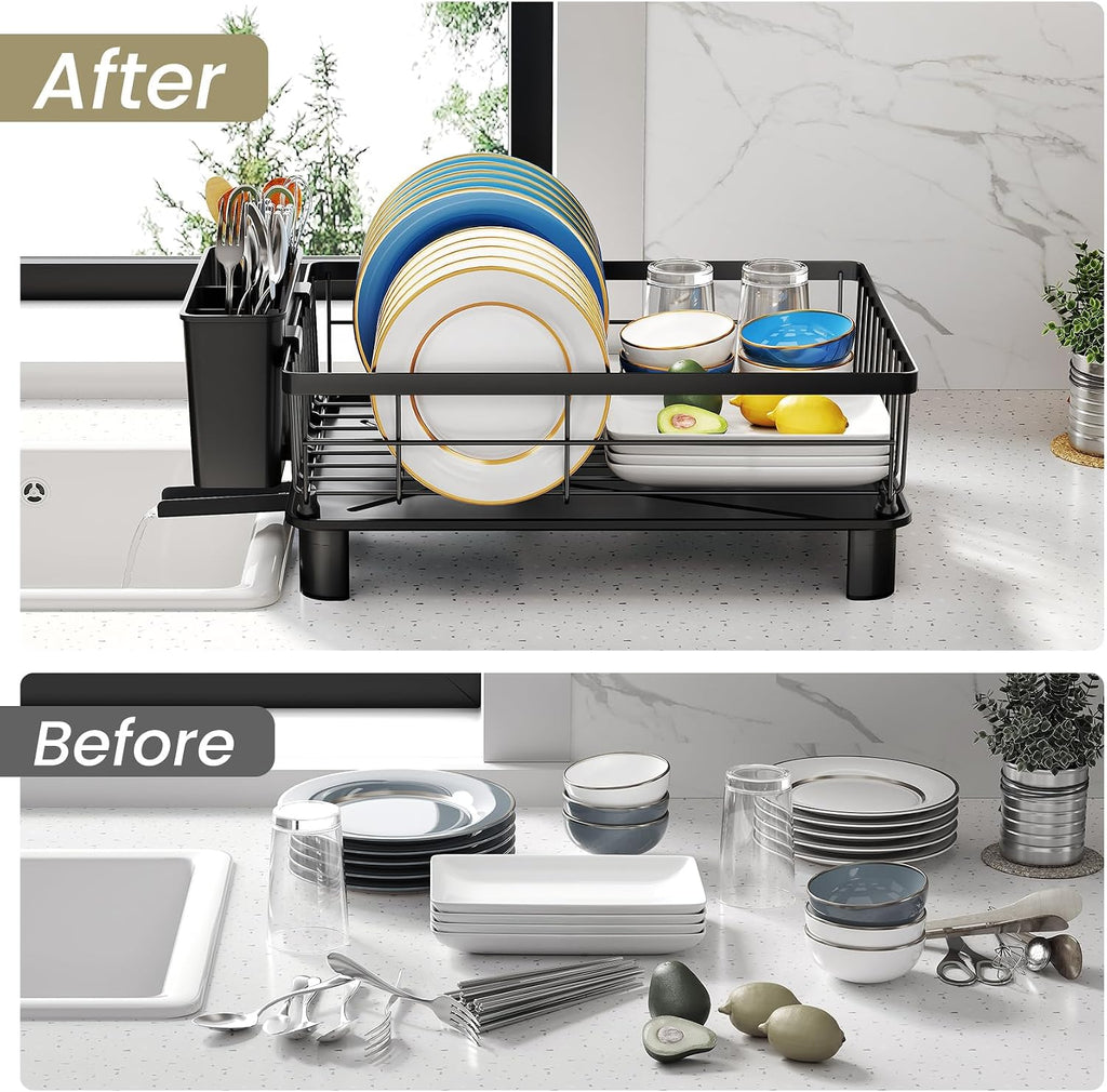 Small Black Kitchen Dish Drying Rack
