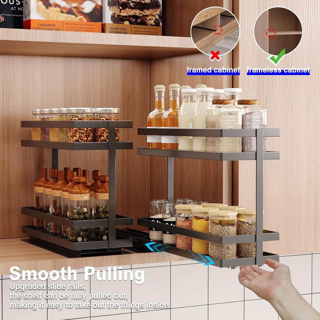 2‑Tier Pull‑Out Kitchen Spice Organizer