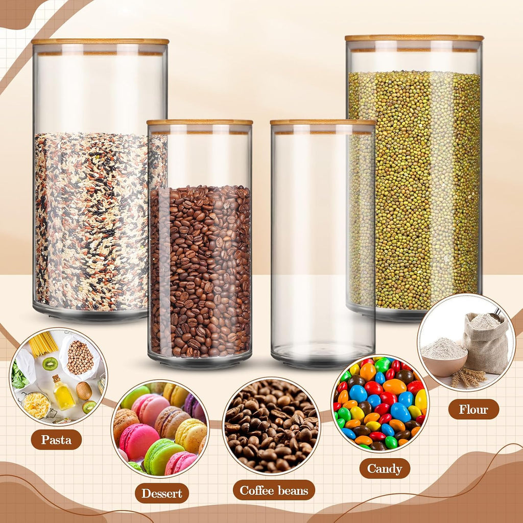 Large Acrylic Canisters with Bamboo Lids