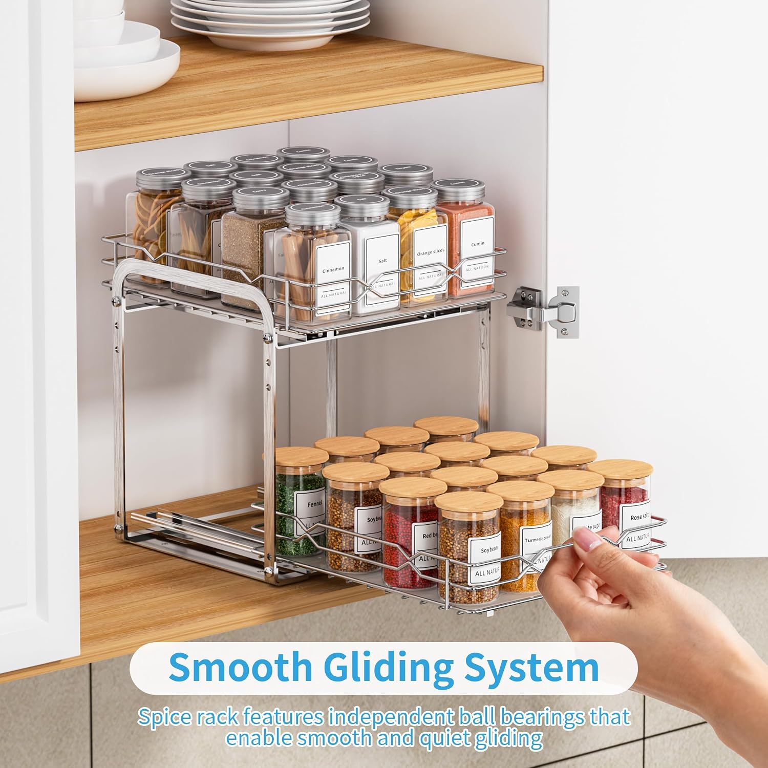 Pull‑Out Kitchen Cabinet Spice Organizer