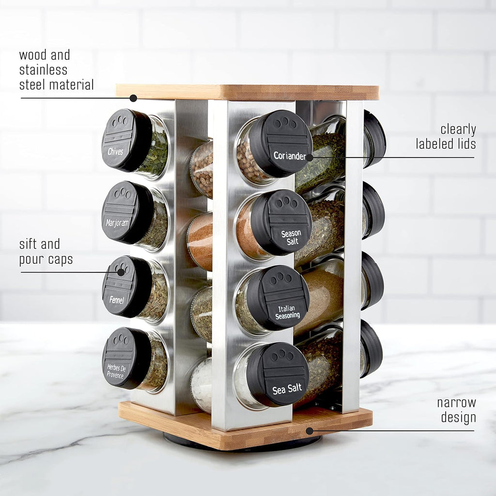 Revolving Countertop Spice Rack Organizer