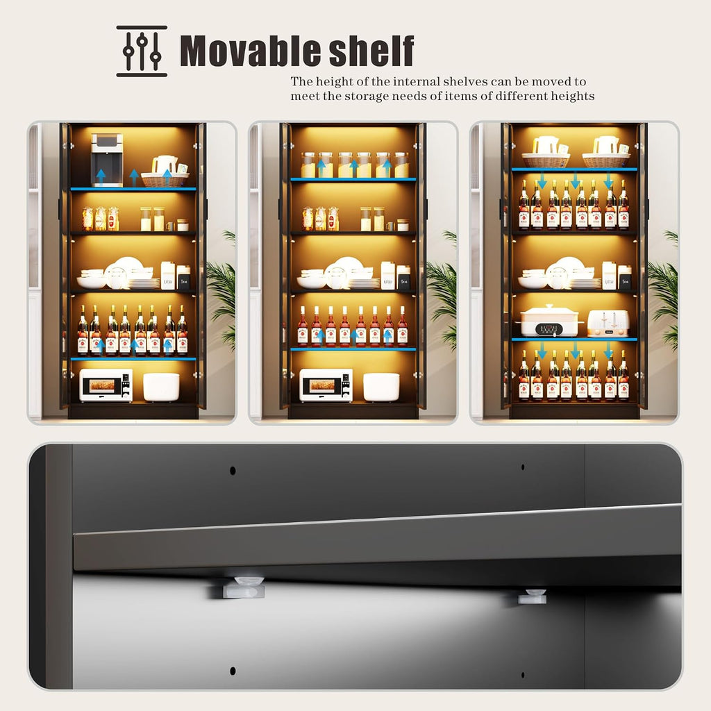 Tall 5‑Tier Closed Display Storage Cabinet