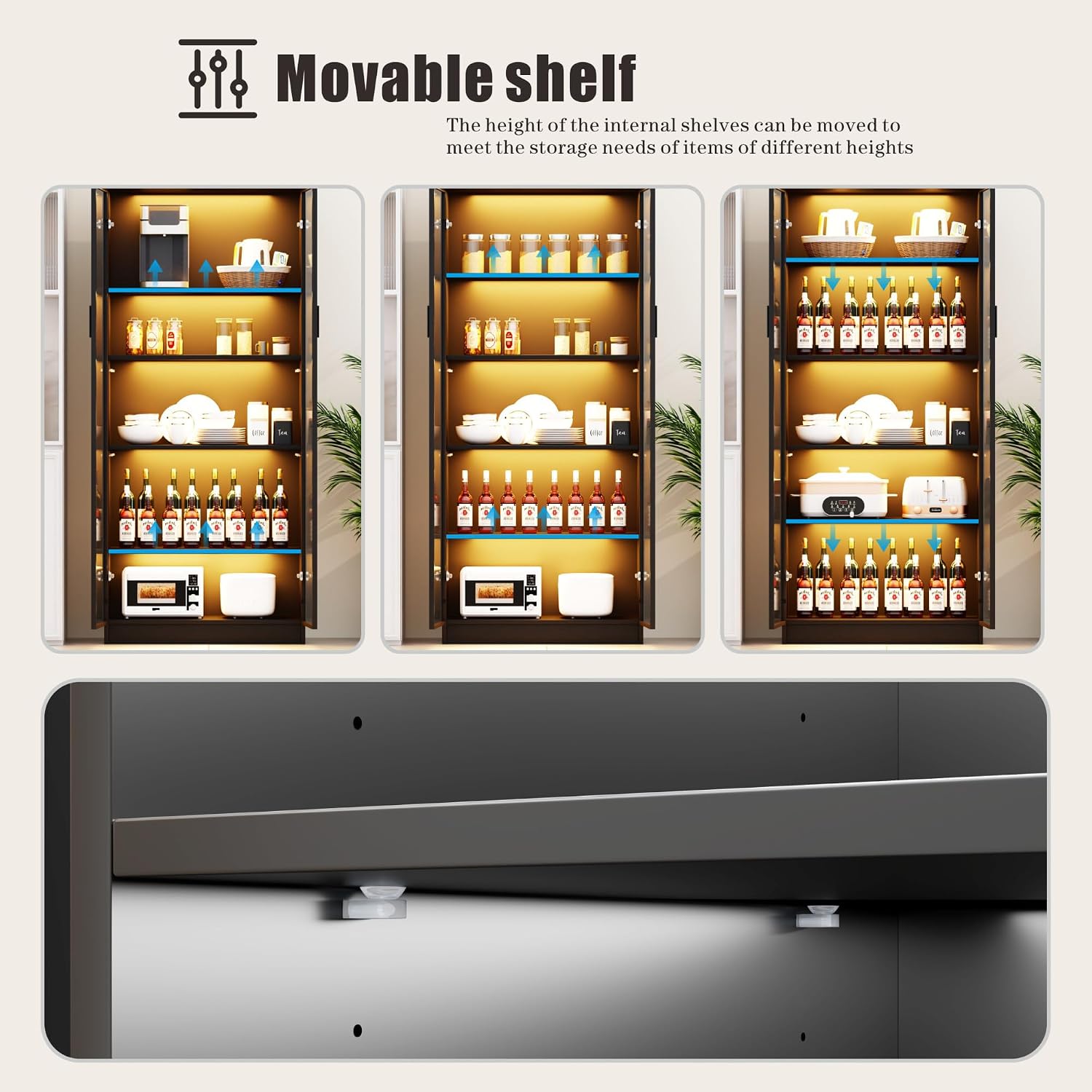 Tall 5‑Tier Closed Display Storage Cabinet
