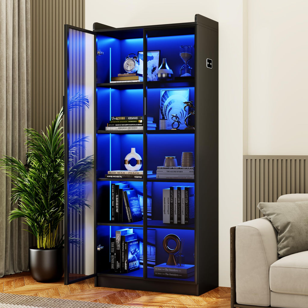 Tall 5‑Tier Closed Display Storage Cabinet