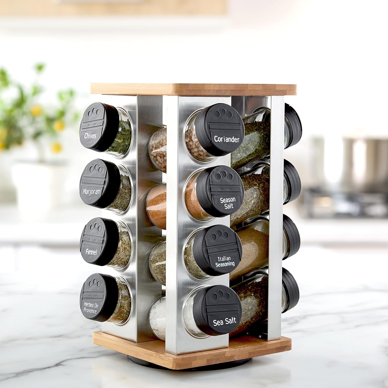 Revolving Countertop Spice Rack Organizer