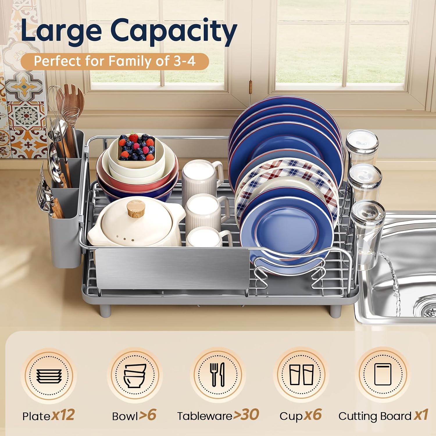 Stainless Steel Kitchen Dish Drying Rack