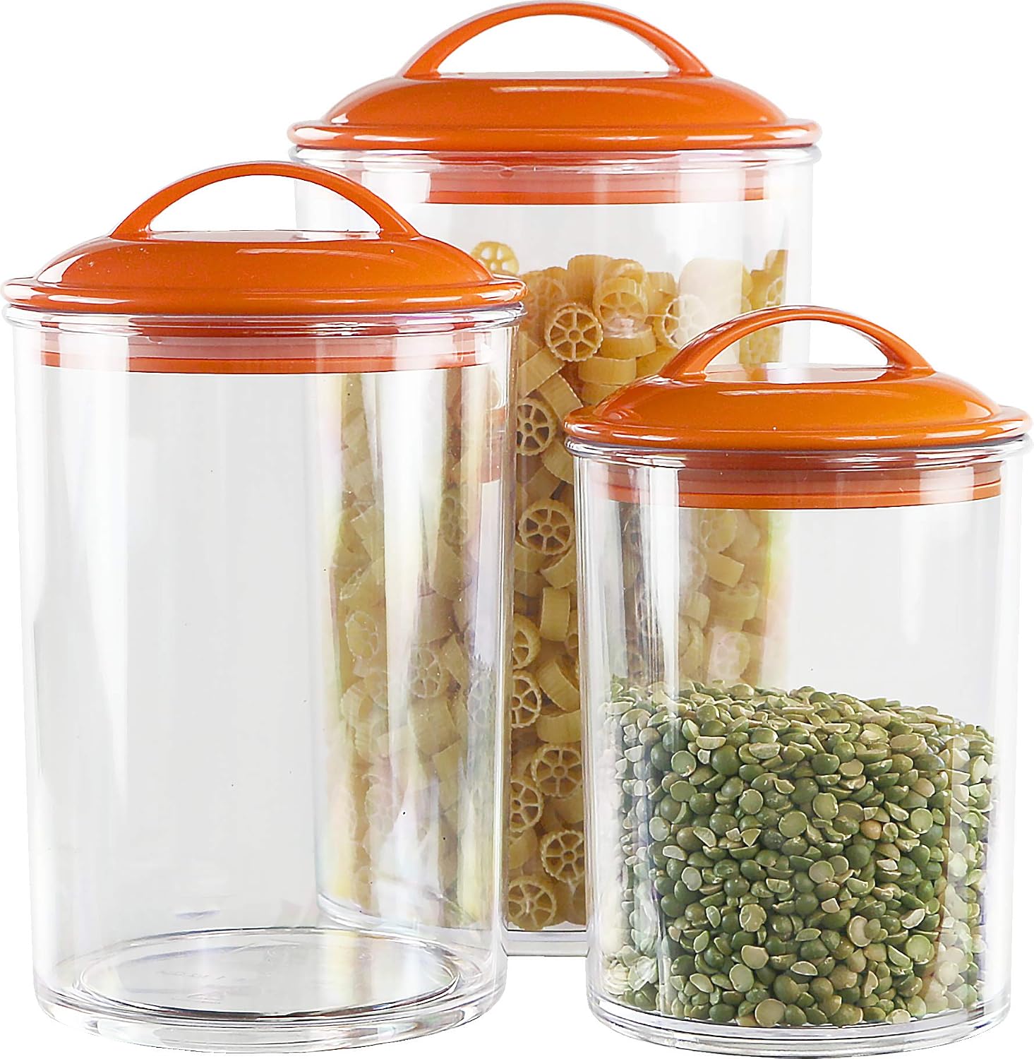 Orange Acrylic Storage Canister Set