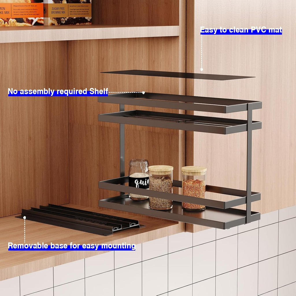 2‑Tier Pull‑Out Kitchen Spice Organizer