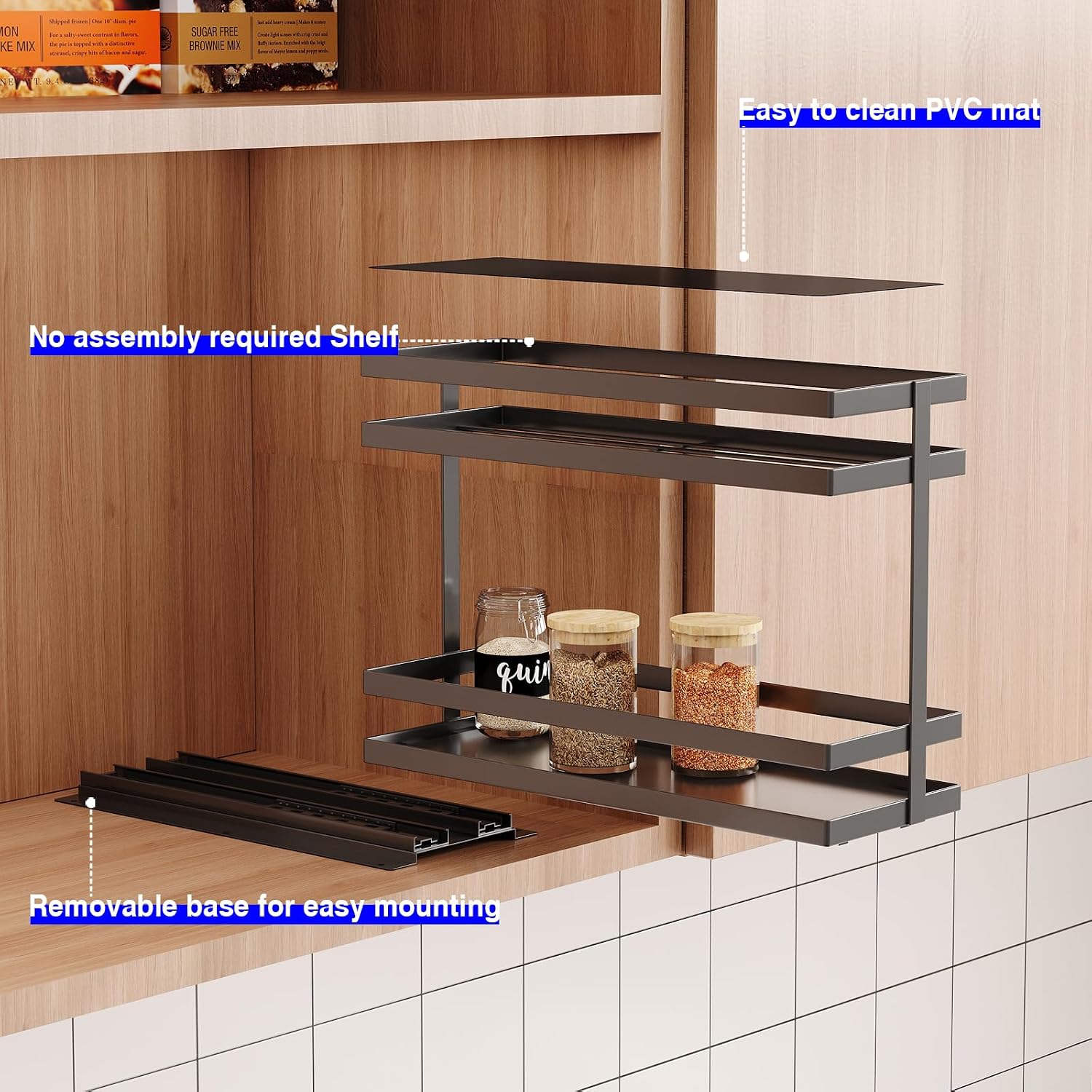 2‑Tier Pull‑Out Kitchen Spice Organizer
