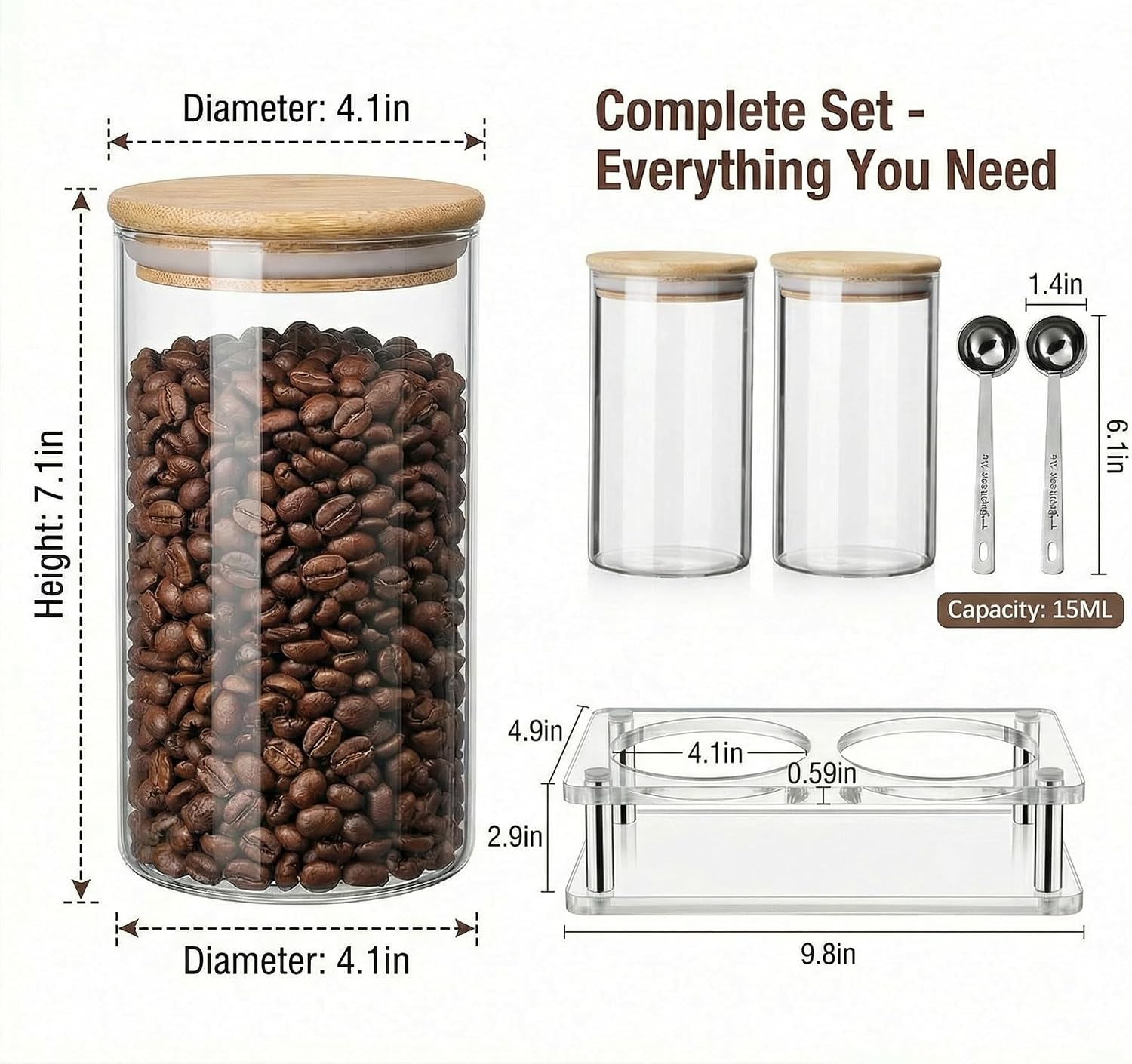 Airtight Acrylic Kitchen Canister Set